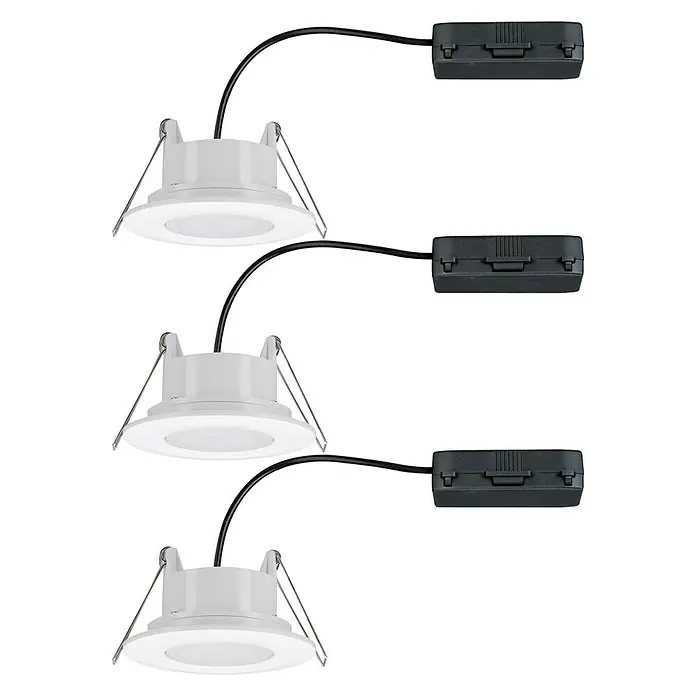 Paulmann LED-Einbauleuchten-Set - 6 W, Weiß, 3 Stk., Warmweiß