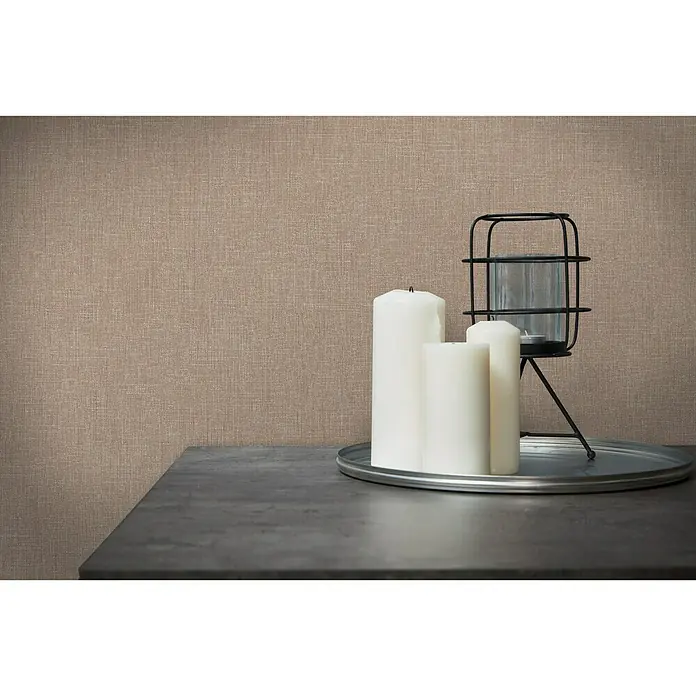 AS Creation Metropolitan Stories Vliestapete Textiloptik - Braun, Uni, 10,05 x 0,53 m - Stimmungsaufnahme