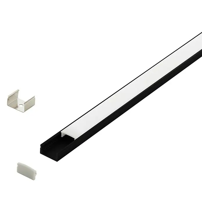 Eglo Profil Surface Profile 1 - 100 x 1,7 x 0,9 cm, Schwarz, Weiß, Aluminium - Vorderansicht