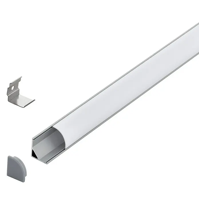 Eglo Profil Corner Profile 1 - 100 x 1,6 x 1,6 cm, Aluminium, Weiß, Aluminium - Vorderansicht