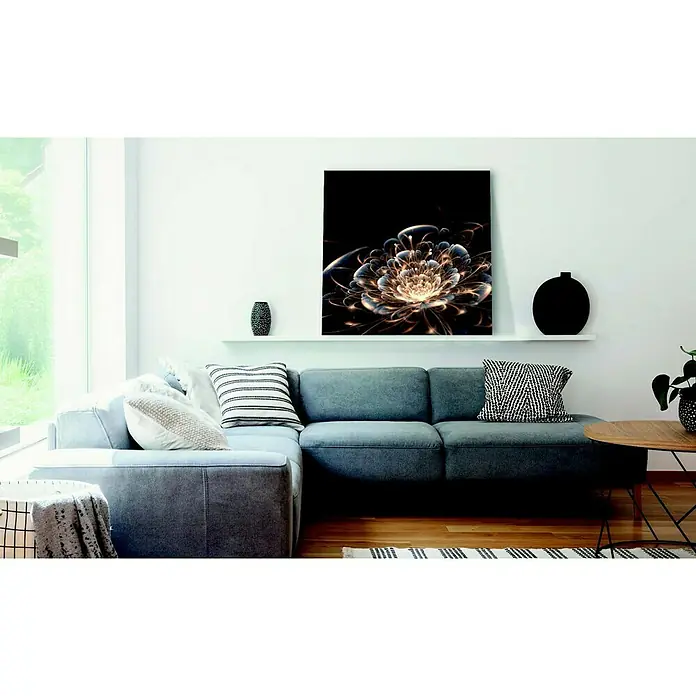 Cuadro de vidrio Flor de luz - Flower of light, An x Al: 90 x 90 cm