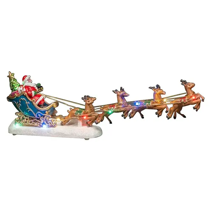 Konstsmide Led-decoratielamp - Kerstman in een rendierslee, l x b x h: 35,5 x 6,5 x 14 cm, Polyresin