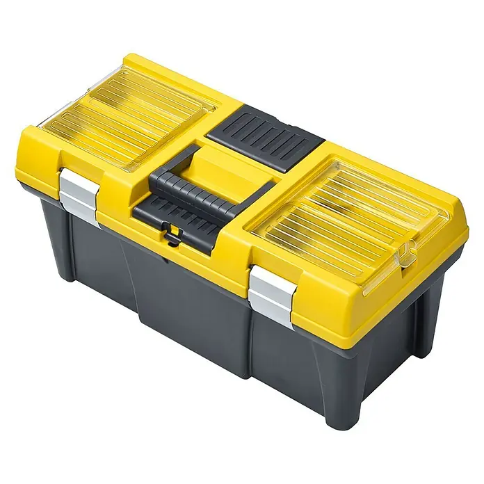 Alutec Werkzeugkoffer Profi 20 - L x B x H: 52,5 x 25,6 x 24,6 cm, Kunststoff, Gelb/Schwarz