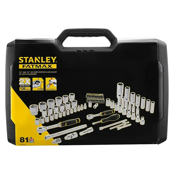 Stanley FatMax Set de llaves de vaso FMMT82826-1 - ½ + ¼'', 81 pzs.