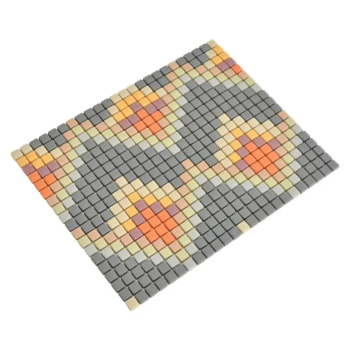 Mosaikfliese Quadrat Enamel CUBA MC4 - 31,1 x 24,6 cm, Mehrfarbig, Matt - Rechte Seitenansicht