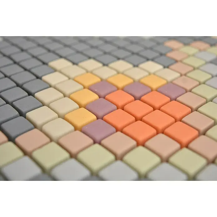 Mosaikfliese Quadrat Enamel CUBA MC4 - 31,1 x 24,6 cm, Mehrfarbig, Matt - Detailaufnahme