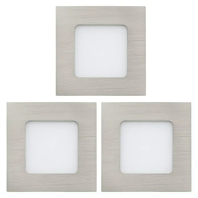 Eglo Set ugradbenih LED svjetiljki Fueva - 8,1 W, D x Š x V: 85 x 85 x 30 mm, 3 Kom., Topla bijela - Pogled sprijeda