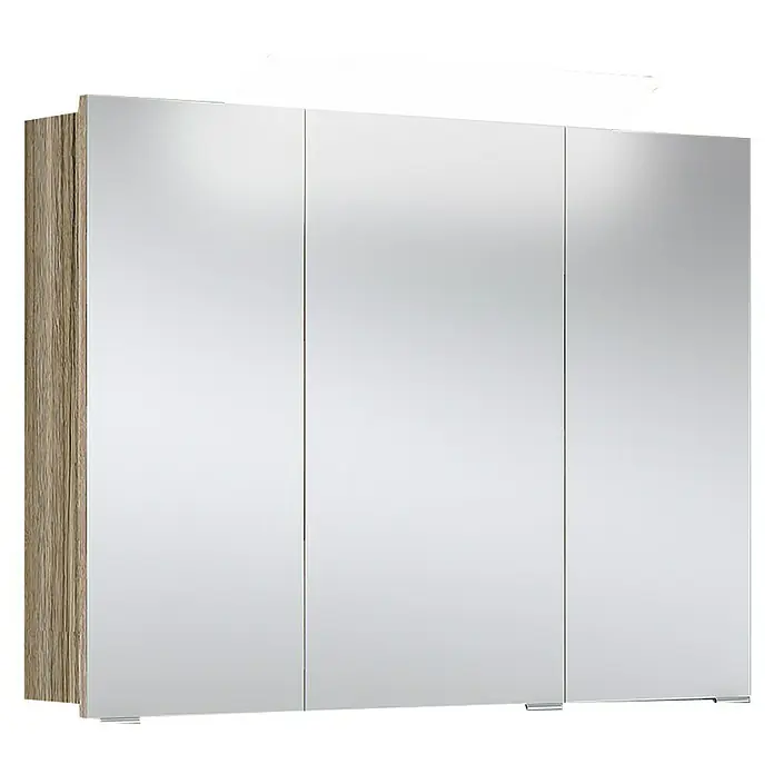 Camargue Orion LED-Spiegelschrank - B x H: 93 x 68 cm, Mit Beleuchtung, Spanplatte, Sanremo Rustico - Vorderansicht