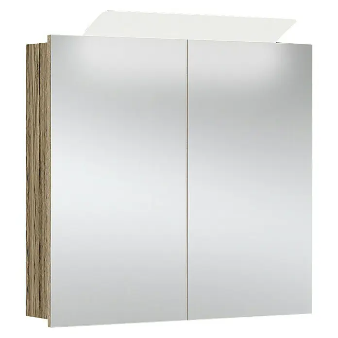 Camargue Orion LED-Spiegelschrank - B x H: 73 x 68 cm, Mit Beleuchtung, Spanplatte, Sanremo Rustico - Vorderansicht