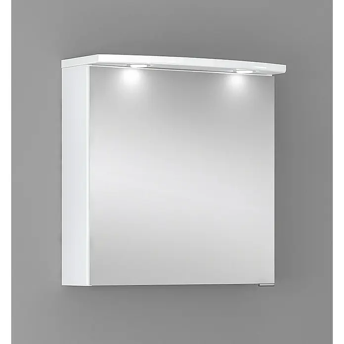 Camargue Orion LED-Spiegelschrank - B x H: 60 x 67,2 cm, Mit Beleuchtung, Spanplatte, Weiß - Vorderansicht