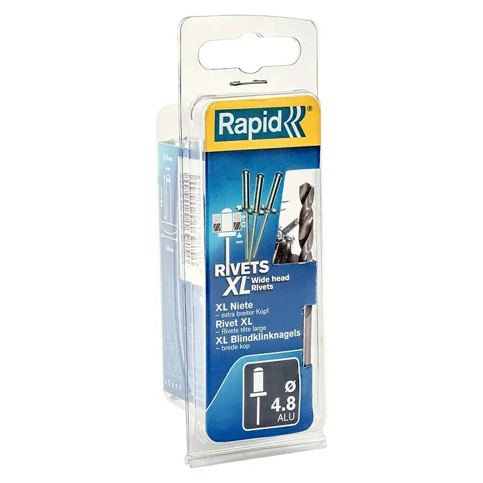 Rapid Blindniete XL - Nietlänge: 12 mm, Nietdurchmesser: 4,8 mm, 50 Stk. - Rechte Seitenansicht