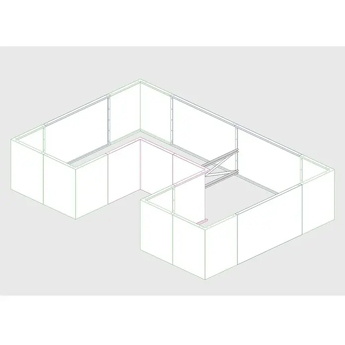 Palatino Hochbeet Urban U-Form - 300 x 200 x 70 cm, Cortenstahl