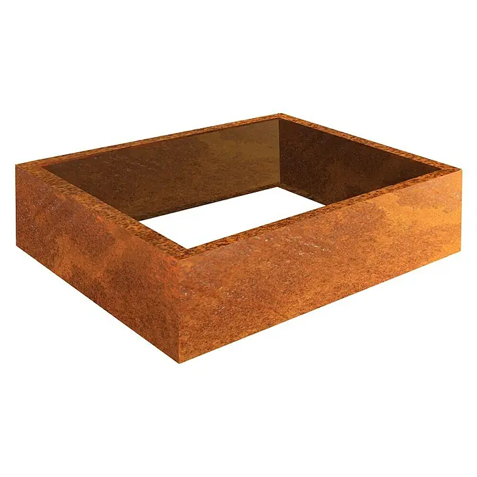 Palatino Exlusive Line Pflanzkasten Carlotta - Außenmaß (L x B x H): 120 x 80 x 25 cm, Metall, Rotbraun - Vorderansicht