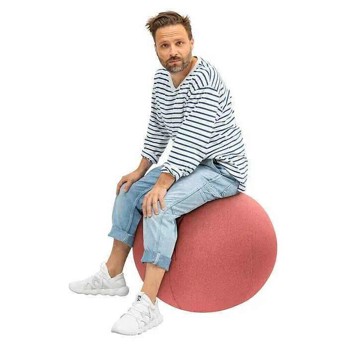 Sitting Ball Gymnastikball Felt - Lachs, Durchmesser: 65 cm, Material Bezug: 100 % Polyester - Anwendungsbeispiel
