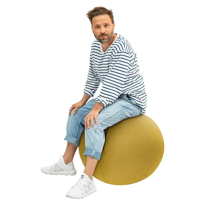 Sitting Ball Gymnastikball Felt - Senf, Durchmesser: 65 cm, Material Bezug: 100 % Polyester - Anwendungsbeispiel