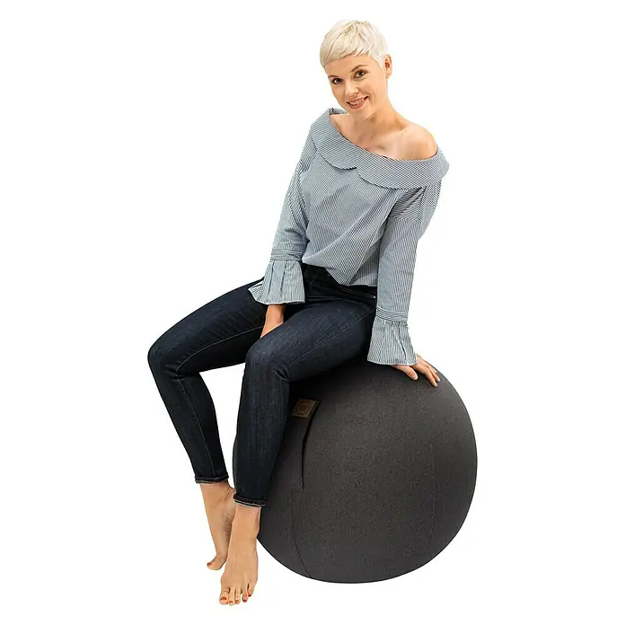 Sitting Ball Gymnastikball Felt - Anthrazit, Durchmesser: 65 cm, Material Bezug: 100 % Polyester - Anwendungsbeispiel