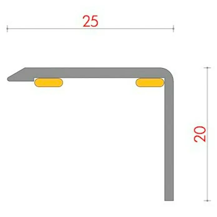 Baglinox Perfil angular Roble - E1 - 135 cm x 25 mm x 20 mm, Pegado