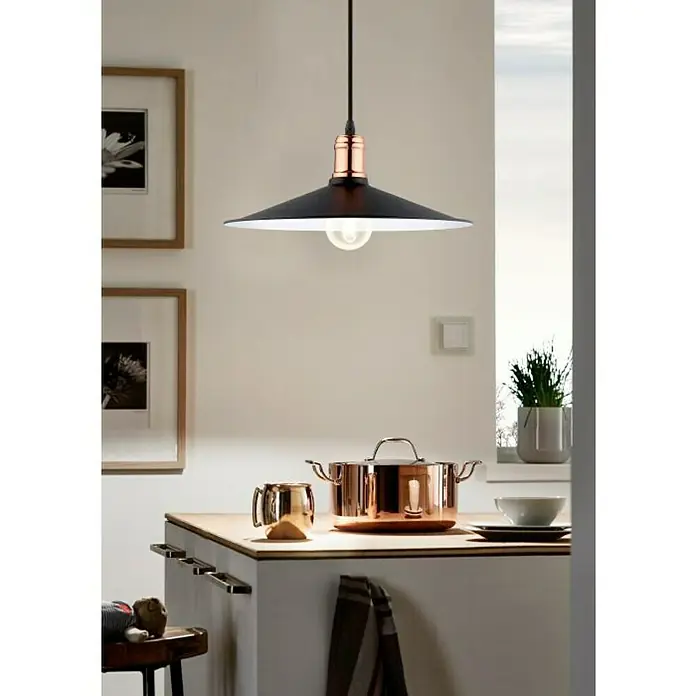 Eglo Lámpara colgante redonda Bridport - 60 W, Ø x Al: 360 mm x 110 cm, E27