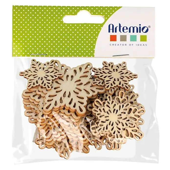 Artemio Pieza decorativa Copos - 30 ud., Madera, 3,5 x 5,5 cm