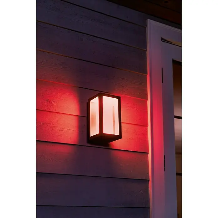 Philips Hue Aplique exterior LED Impress rectangular - 8 W, 14,1 x 12 x 24 cm, Negro, IP44