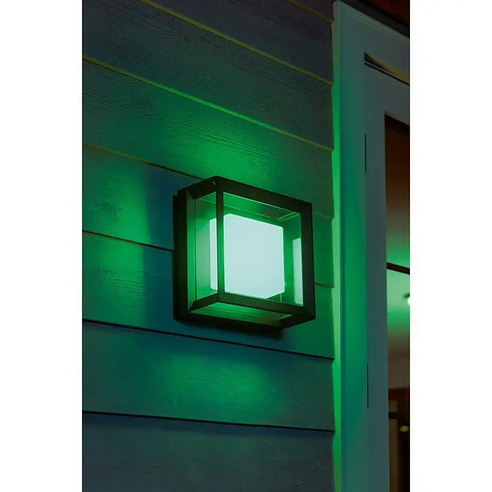 Philips Hue Aplique exterior LED Econic - 15 W, 11,5 x 26 x 26 cm, Negro, IP44