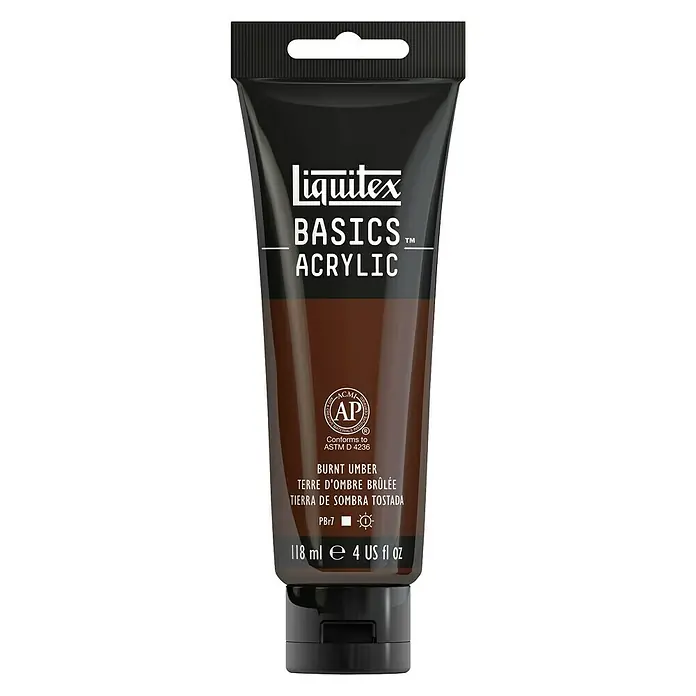 Liquitex Basics Akrilna boja - Boja: Umbra pečeno, 118 ml, Tuba - Pogled sprijeda