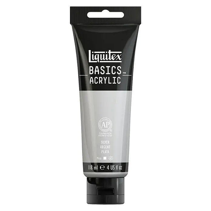 Liquitex Basics Akrilna boja - Boja: Srebrne boje, 118 ml, Tuba - Pogled sprijeda