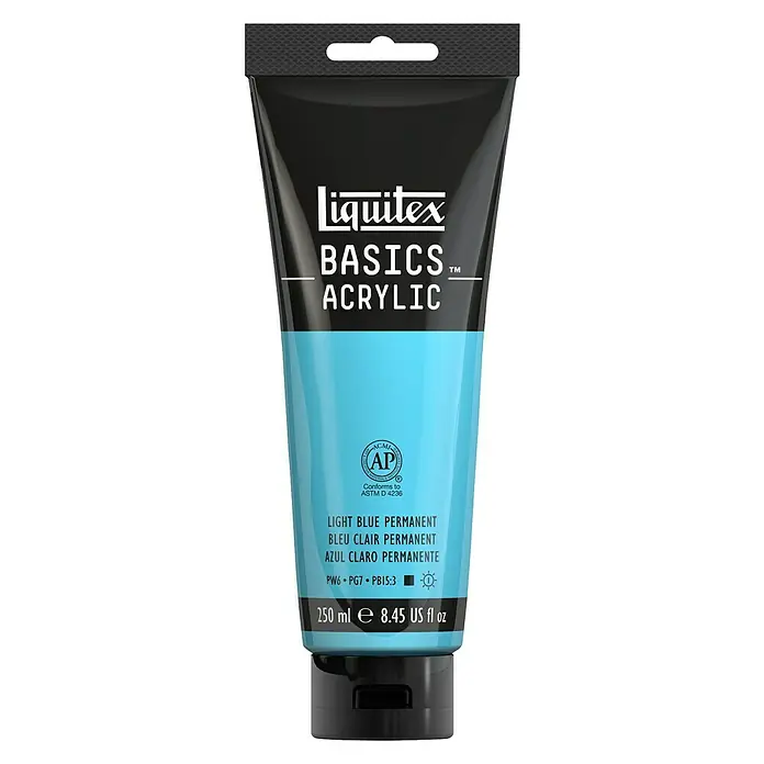 Liquitex Basics Akrilna boja - Boja: Trajno plava svijetla, 250 ml, Tuba - Pogled sprijeda