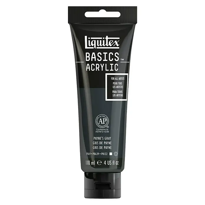 Liquitex Basics Akrilna boja - Boja: Payne sive boje, 118 ml, Tuba - Pogled sprijeda