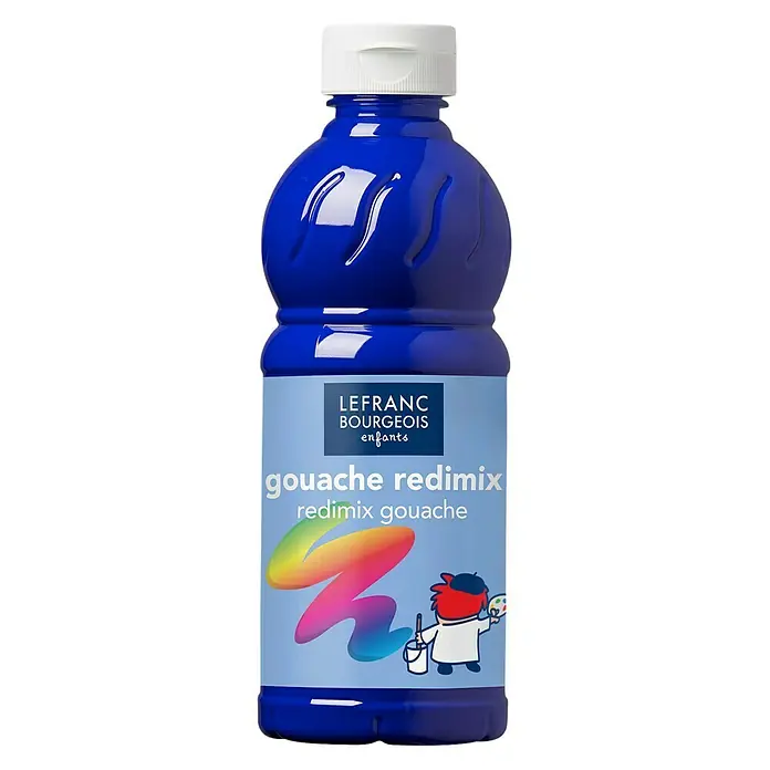 Lefranc & Bourgeois Gvaš Redimix - Ultramarin plave boje, 500 ml, Boca - Pogled sprijeda