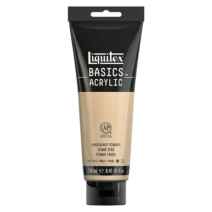 Liquitex Basics Akrilna boja - Boja: Neizbjeljeni titanij, 250 ml, Tuba - Pogled sprijeda