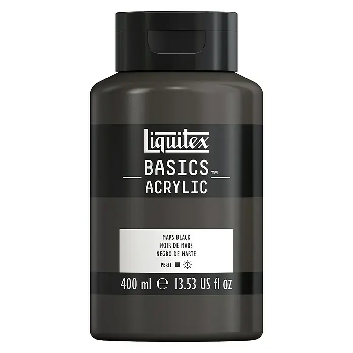 Liquitex Basics Akrilna boja - Boja: Mars crne boje, 400 ml, Boca - Pogled sprijeda