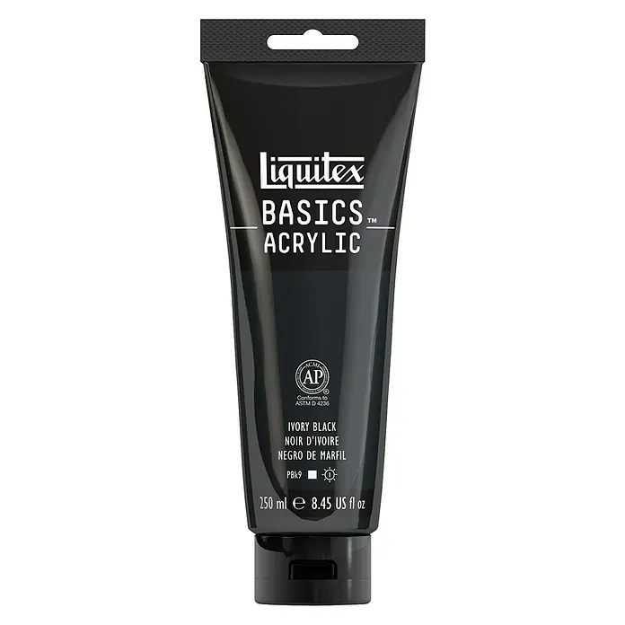 Liquitex Basics Akrilna boja - Boja: Bjelokosno crno, 250 ml, Tuba - Pogled sprijeda