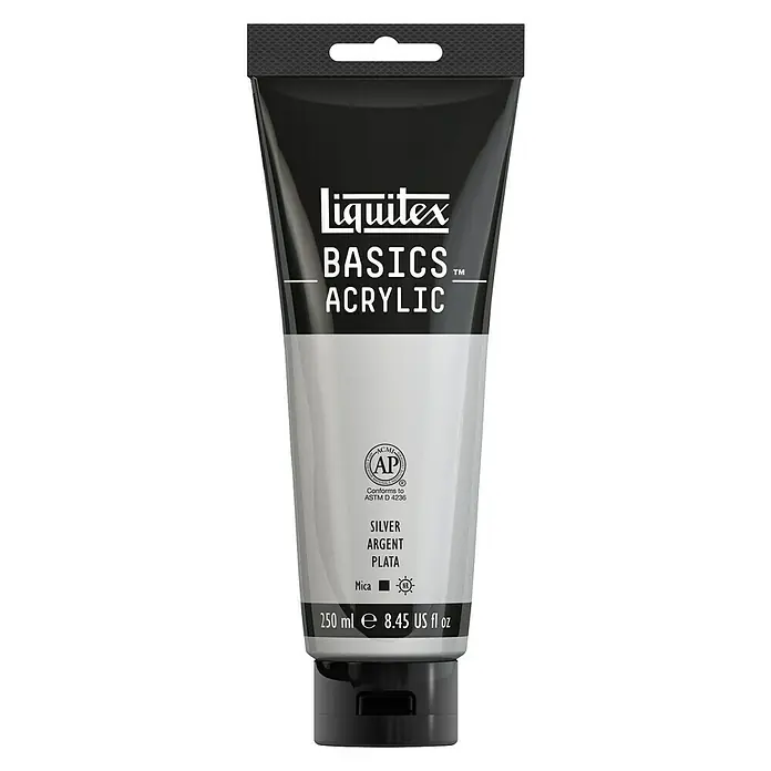 Liquitex Basics Akrilna boja - Boja: Srebrne boje, 250 ml, Tuba - Pogled sprijeda