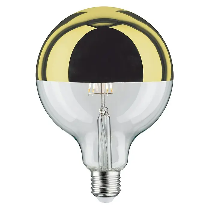 Paulmann LED-Leuchtmittel - E27, Warmweiß, Klar/Gold, G125, Glänzend - Vorderansicht