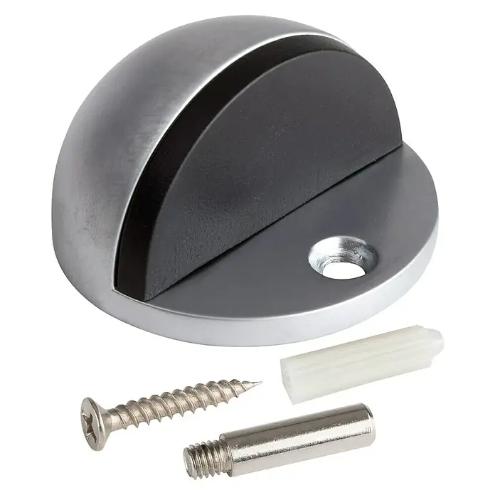 Türstopper halbrund - Durchmesser: 45 mm, Montageart: Schrauben, Chrom - Rechte Seitenansicht