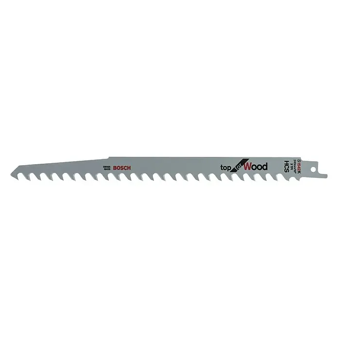 Bosch Säbelsägeblatt S 1542 K - Einsatzbereich: Bauholz/Spanplatte, 2 Stk., Länge: 240 mm - Linke Seitenansicht