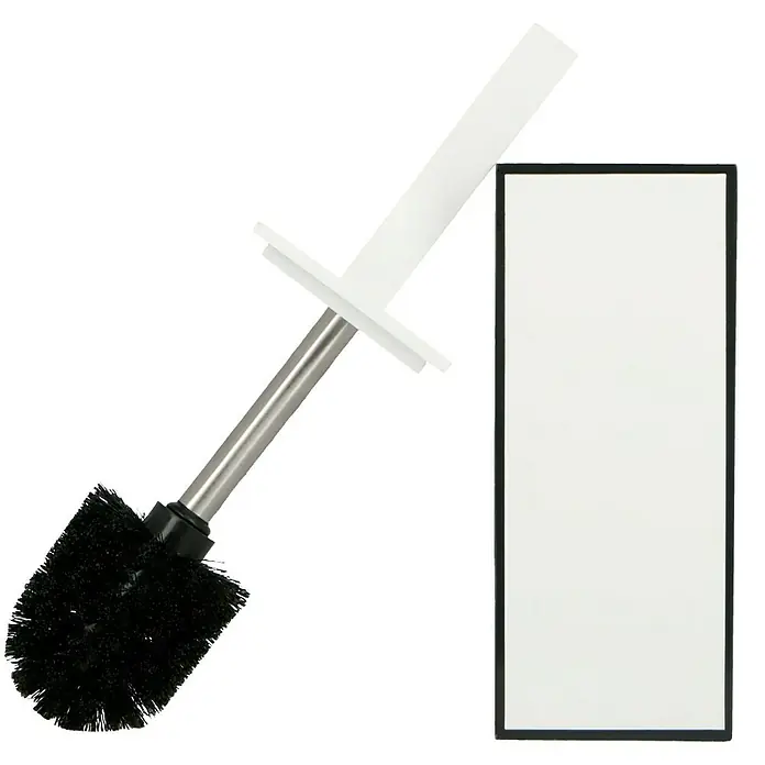 Camargue Couture WC-Bürstengarnitur - Polyresin, Weiß, Schwarz