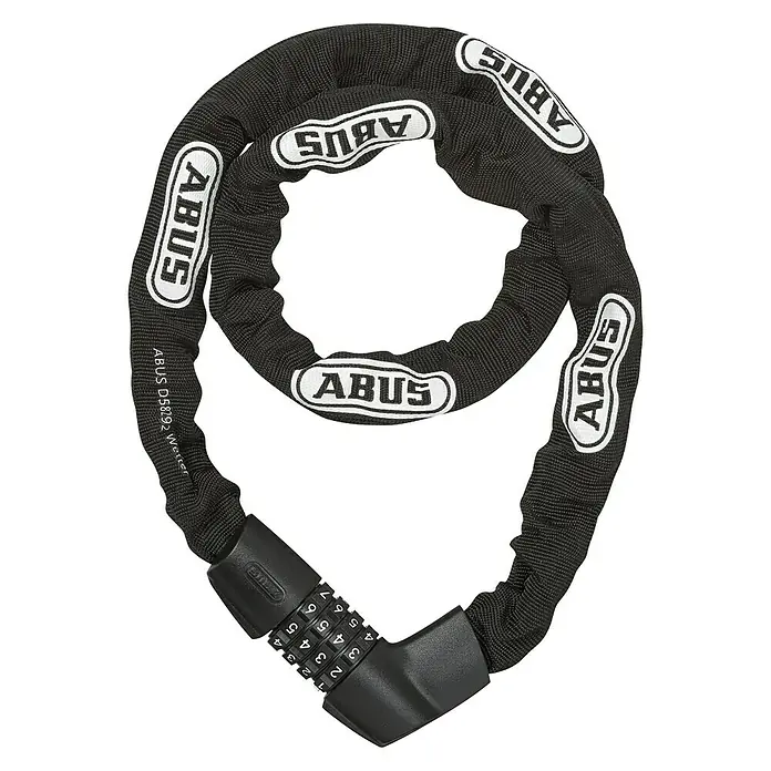 Abus Zahlen-Kettenschloss CH Lock 4411 - Schwarz, Länge: 110 cm - Vorderansicht