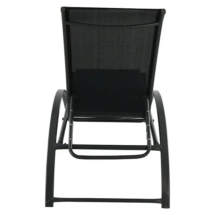 Sunfun Ležaljka za sunčanje Ikara - Š x D x V: 63 x 195 x 96 cm, Naslon od tekstila, Crne boje, S podesivim naslonom za leđa