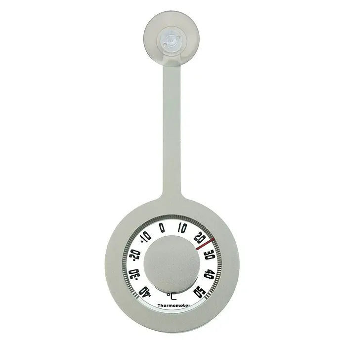 Nature Raamthermometer Lolly hangend, met zuignap - Analoog, 22 cm - Vooraanzicht