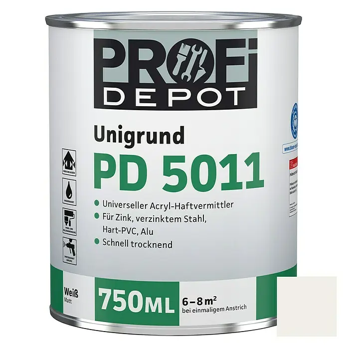 Profi Depot PD Grundierung Unigrund PD 5011 - Weiß, 750 ml - Vorderansicht