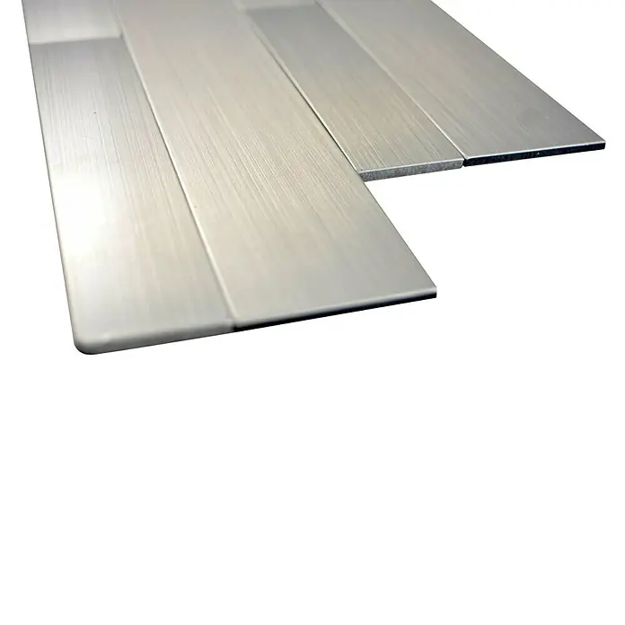 Selbstklebemosaik SAM 4WVMM - 15,2 x 60 cm, Metall, Silber - Detailaufnahme