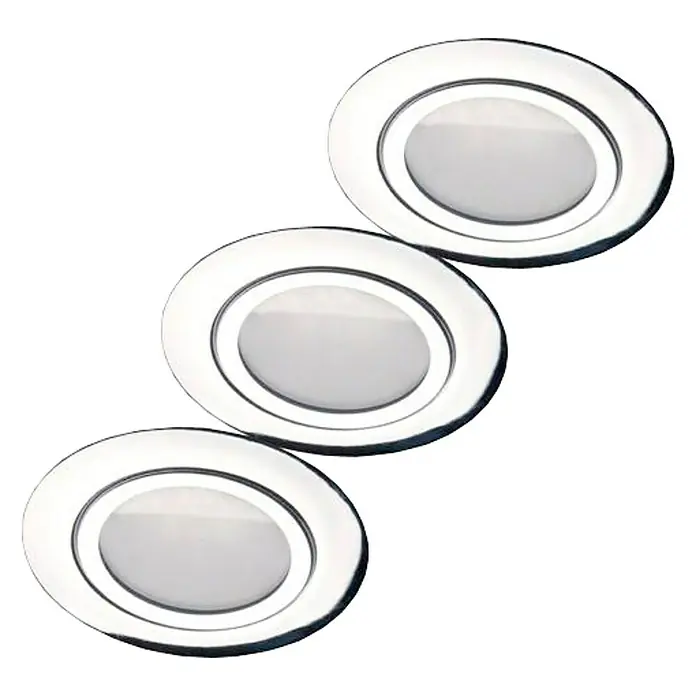 Tween Light Set de focos LED empotrables - 9 W, L x An x Al: 9,6 x 9,6 x 7 cm, Cromo, 3 ud., Blanco neutro