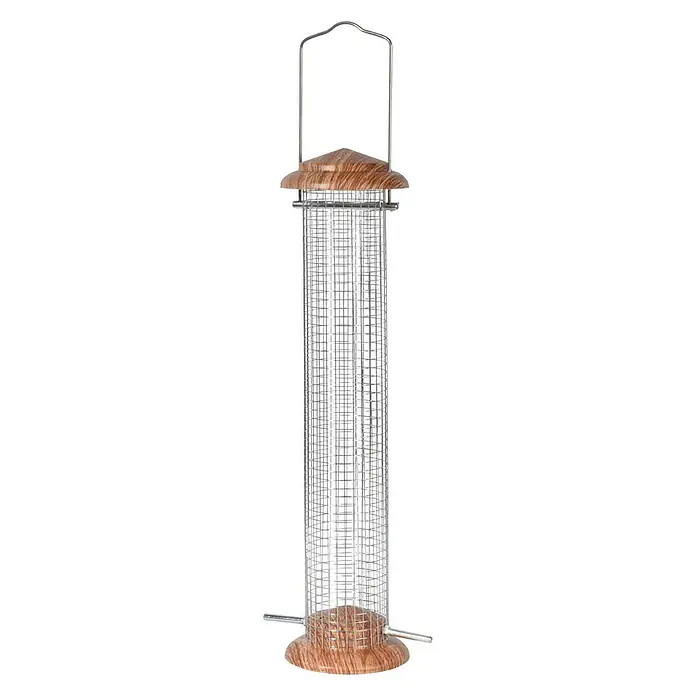 Dobar Futterspender Goliath - L x B x H: 9,5 x 9,5 x 39 cm, Massivholz, Mit Silo - Vorderansicht