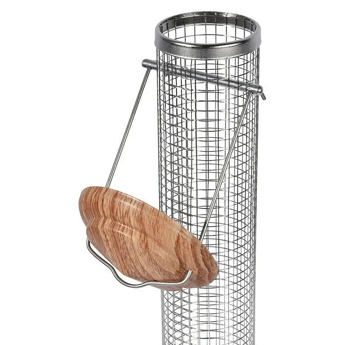 Dobar Futterspender Goliath - L x B x H: 9,5 x 9,5 x 39 cm, Massivholz, Mit Silo - Detailaufnahme