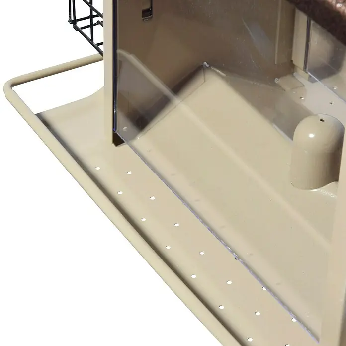 Dobar Futterstation 2-in-1 - L x B x H: 33 x 21 x 28,5 cm, Metall, Mit Silo - Detailaufnahme