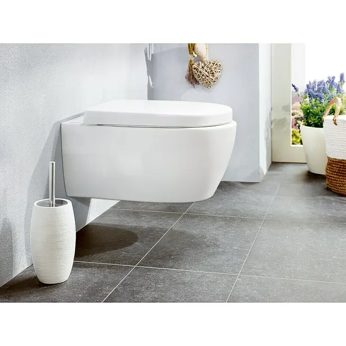 Venus Linea WC-Bürstengarnitur - Weiß, Keramik, Höhe: 22,5 cm