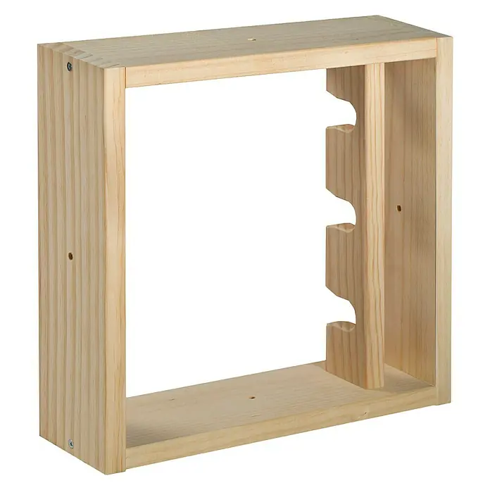 Astigarraga Weinregal - L x B x H: 12 x 40 x 40 cm, Holz, Anzahl Flaschen: 3 Stk. - Vorderansicht