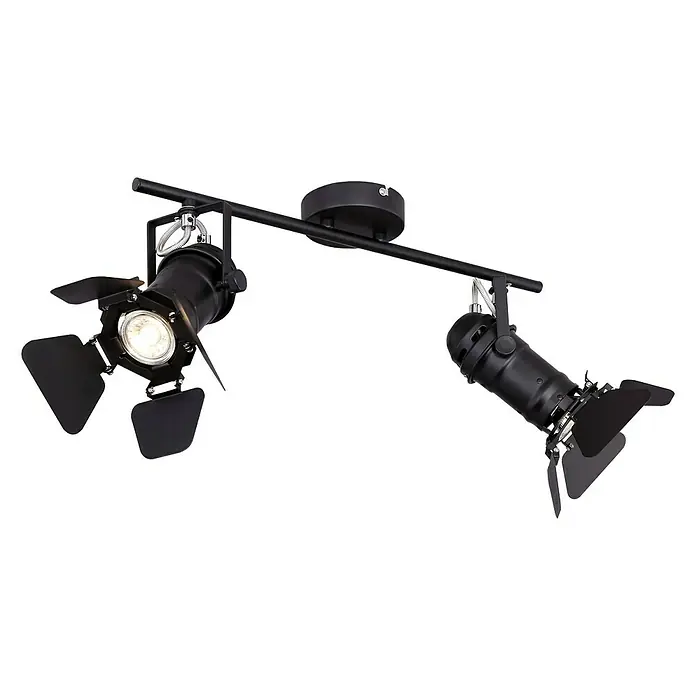 Globo Plafondspot Egon - 2 x 50 W, Zwart, l x b x h: 54 x 16 x 26,5 cm